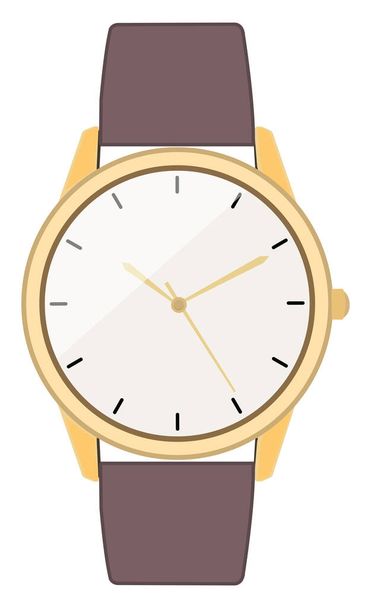 Round wrist watch, illustration, vector on a white background. - Vector, imagen