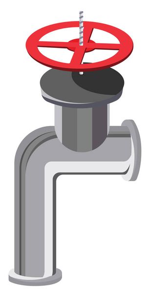 Pompe à eau gris métallique, illustration, vecteur sur fond blanc. - Vecteur, image