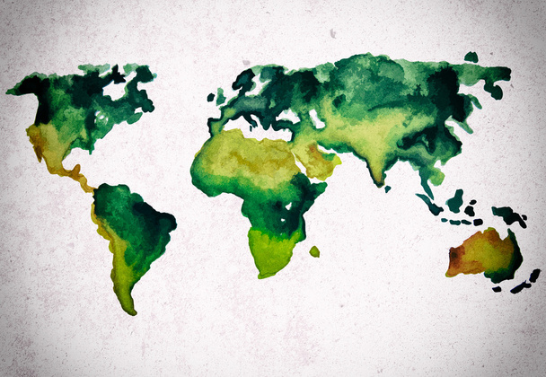 Mapa świata akwarela - Zdjęcie, obraz