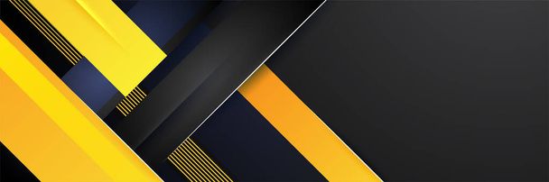 Black and yellow abstract banner background - Vektor, obrázek