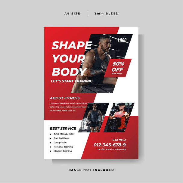 Modern Gym Fitness Flyer Vector template - Vector, Image