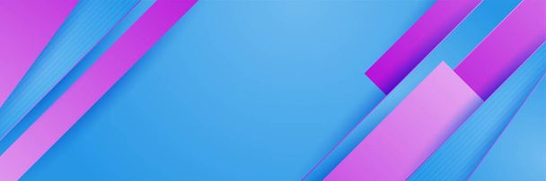 Blue pink and purple abstract banner background - Διάνυσμα, εικόνα