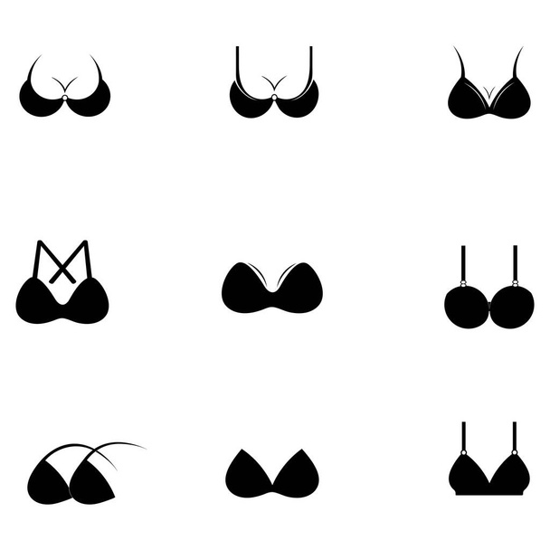 Set of bra icon logo free vector design - Vector, Image