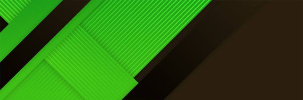 Green and black abstract banner background - Vetor, Imagem