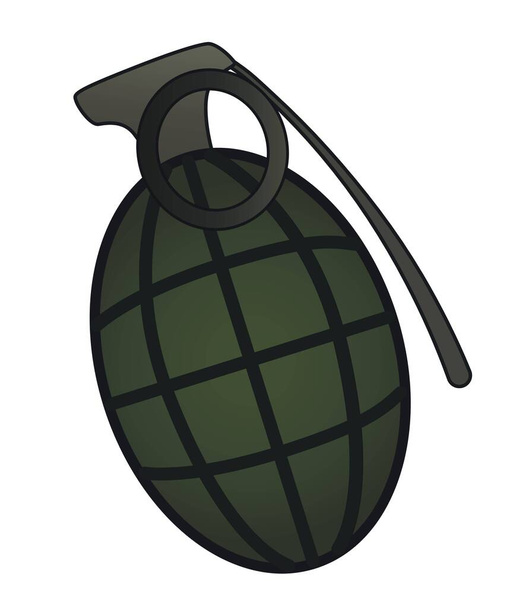 Grenade militaire sur fond blanc - Vecteur, image