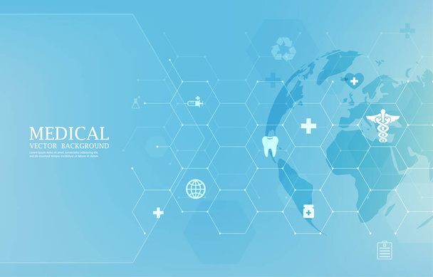 Vecteur moderne monde médical background.medical icons.geometric hexagon - Vecteur, image