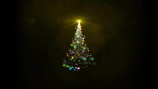 Luces mágicas de árbol de Navidad con alfa y bucle para decoración o superposición. - Imágenes, Vídeo