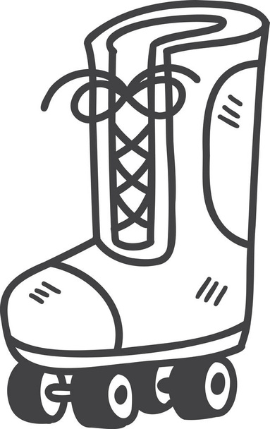 Dibujado a mano lindo patines ilustración aislada sobre fondo - Vector, imagen