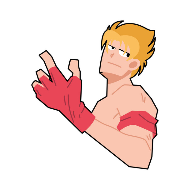 blond man anime style comic character - Vector, Image