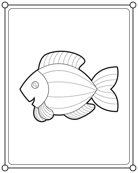 Niedliche Fische passend für Kinder Malvorlagen Vektor Illustration - Vektor, Bild