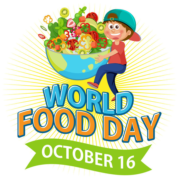 Παγκόσμια ημέρα τροφίμων banner εικονογράφηση σχεδιασμού - Διάνυσμα, εικόνα