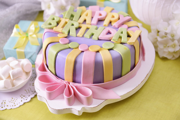 Delicious birthday cake - Photo, image
