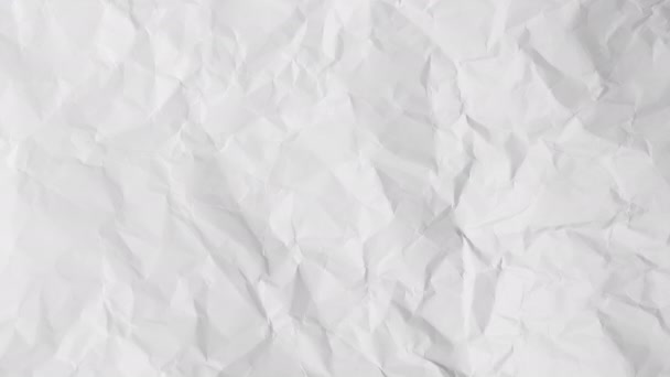 Stop-Motion von zerknittertem weißem Papier Textur Hintergrund. - Filmmaterial, Video