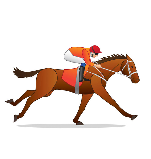 galloping verseny ló zsoké - Vektor, kép