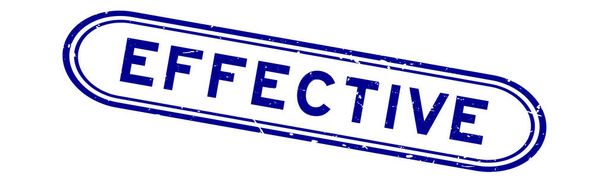 Grunge kék hatékony szó gumi pecsét fehér háttér - Vektor, kép