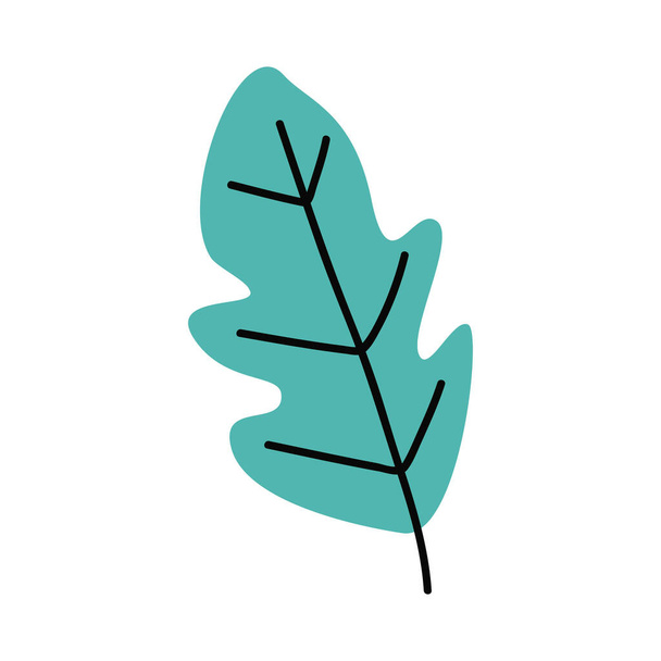 green leaf plant foliage nature icon - Vetor, Imagem
