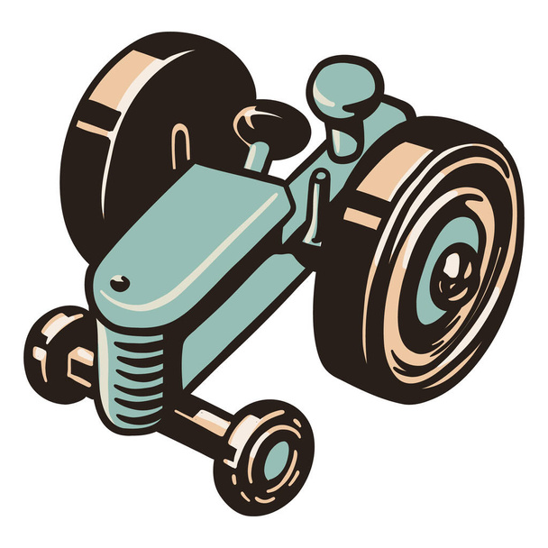 Oldtimer Traktor Spielzeug grün Metall - Vektor, Bild