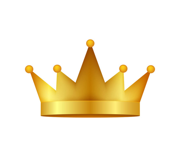 Golden Crown With Gradient Mesh. Vector stock illustration - Вектор,изображение
