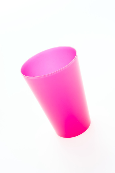Roze plastic beker - Foto, afbeelding