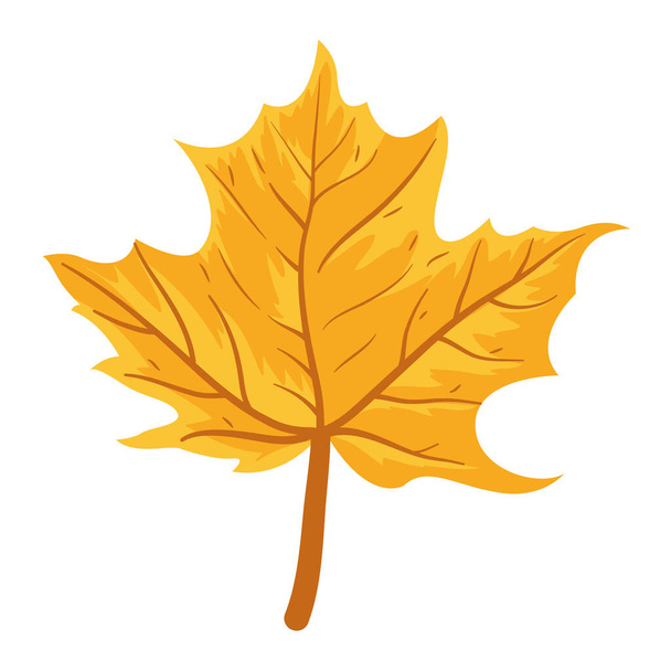 ikona jesiennego liścia klonu żółtego - Wektor, obraz
