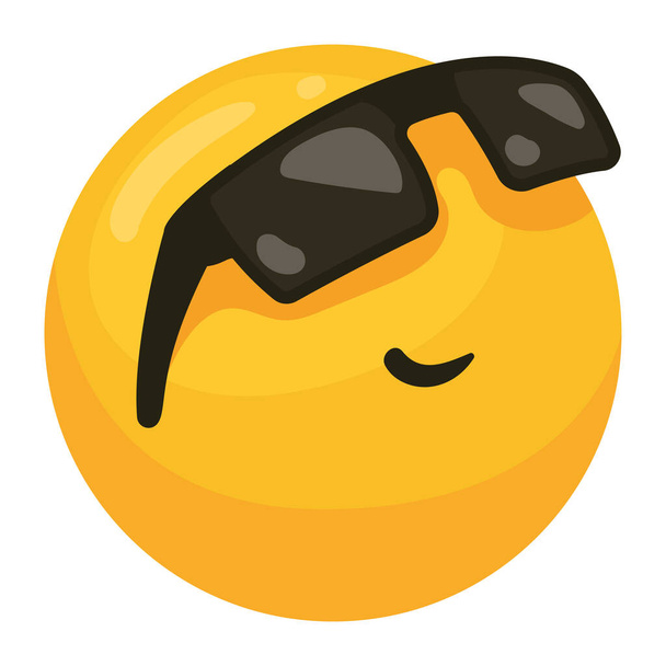 emoji com óculos de sol ícone estilo 3d - Vetor, Imagem