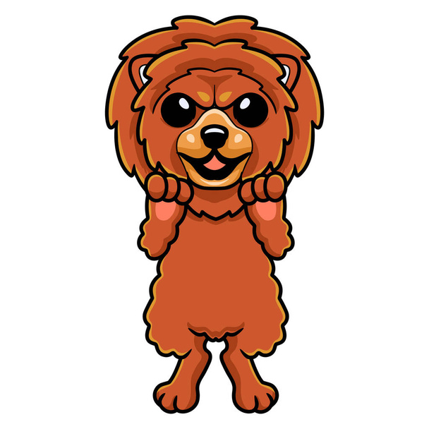 Векторная иллюстрация милого мультфильма про львиную собаку  - Вектор,изображение
