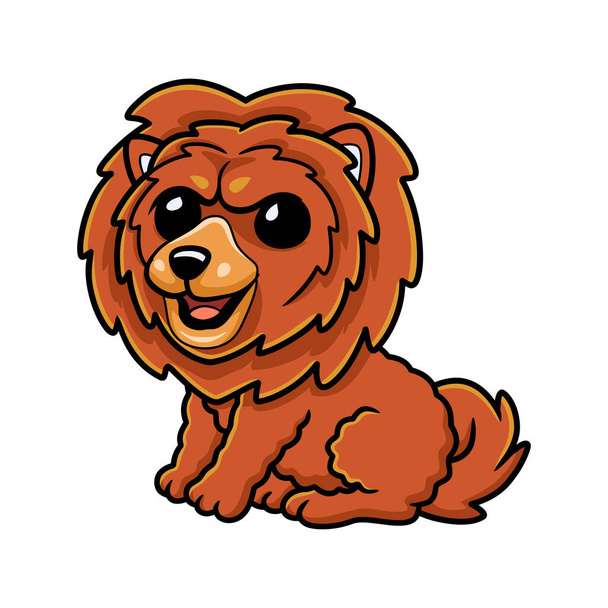 Векторная иллюстрация милого мультфильма про львиную собаку - Вектор,изображение