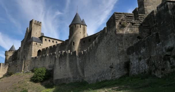 Carcassonne, Avrupa 'nın en büyük kale kalesi, Aude Departmanı, Fransa - Video, Çekim