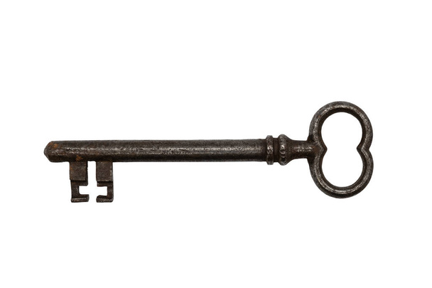velho antigo chave velho artesanato no fundo branco - Foto, Imagem