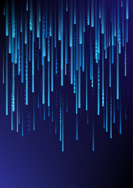 Fond bleu vectoriel abstrait avec lignes verticales rayées pour fond de technologie numérique - Vecteur, image