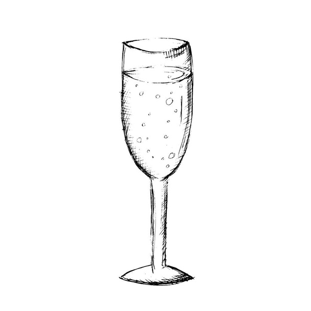 ескіз скляної руки намальований чорно-білий коктейль ескіз. Векторні
 - Вектор, зображення