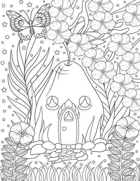 coloring book with flowers and plants - Photo, Image