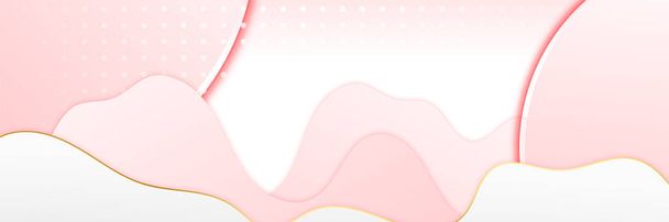 Abstract pink and gold banner background - Vector, Image