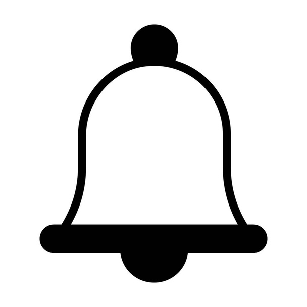 Glockenvektor schwarz gefüllte Umrisse Symbol. Moderne Symbole für dünne Linien. Sammlung traditioneller Elemente. - Vektor, Bild