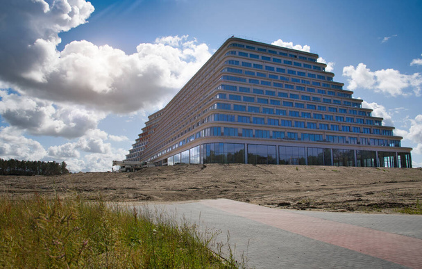 construction of the Golebiewski Hotel in Pobierowo. Poland. Baltic Sea - Zdjęcie, obraz