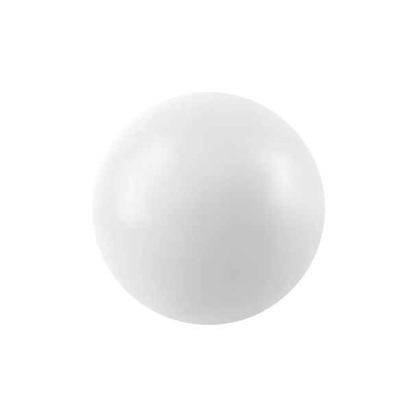 Vector 3d round white sphere. Realistic isolated glossy 3d ball. - Vektor, Bild