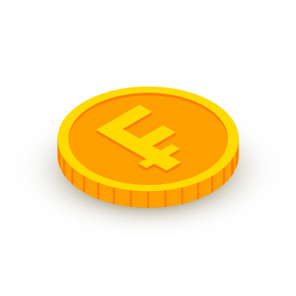 Изометрическая золотая монета с табличкой швейцарского франка. 3d Cash, франковая валюта, Game coin, банковский или казино денежный символ для веб, приложений, дизайна. Валютный вектор Швейцарии - Вектор,изображение