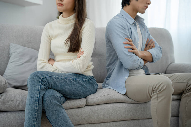 Divorce. Women and men feel frustrated, bored, stressed, upset, and irritable after a fight. The couple had family problems leading to a divorce. Love problems. - Fotó, kép