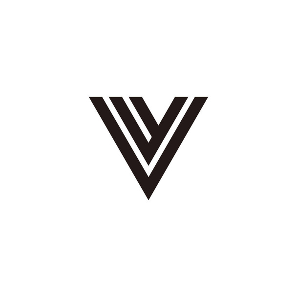 Letter w and V, v geometric symbol simple logo vector - Vektori, kuva