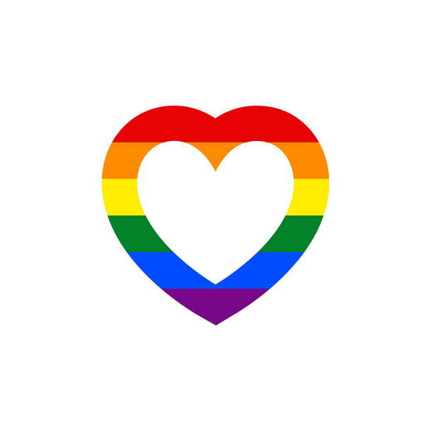 Symbol heart with flag lgbt pride - Vector, Image
