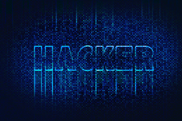 Illustrazione digitale sfondo di parola hacker - concetto di sicurezza di Internet. - Foto, immagini