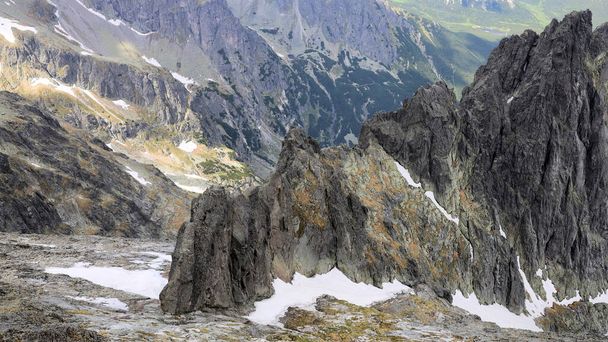 Sharp ridges of Wysoke Tatra Mountains in Slovakia - Photo, image