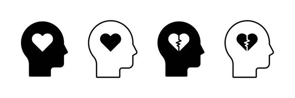 Mental health vector icon set. Resilience and care symbol - Vettoriali, immagini