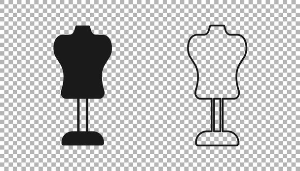 Black Mannequin icon isolated on transparent background. Tailor dummy. Vector. - Vector, Image
