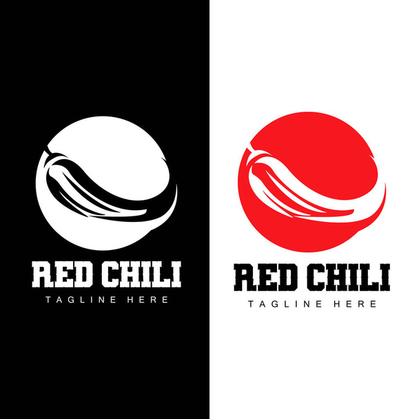 Red Chili Logo, Hot Chili Peppers Vector, Chili Garden House Illustration, Company Product Brand Illustration - Вектор, зображення