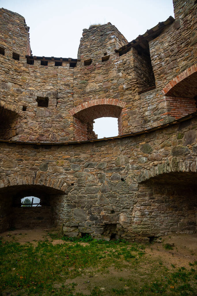 Ruins of the medieval Zborov (Makovica) Castle. Eastern Slovakia, Europe. Autumn time - Zdjęcie, obraz