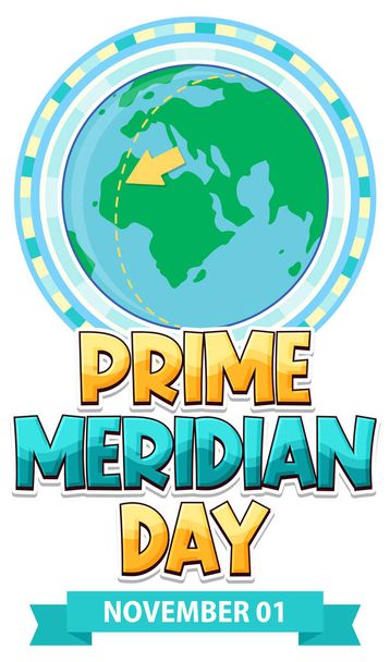 Prime Meridian Day Логотип Концепція ілюстрація
 - Вектор, зображення