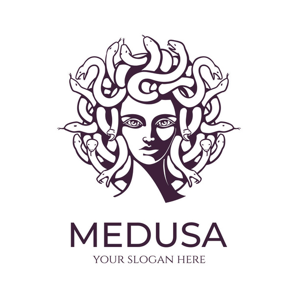 Medusa in flat style vector illustration, Greek mythology gorgon simple  style vector, human female with living venomous snakes stock vector image  27816420 Vector Art at Vecteezy