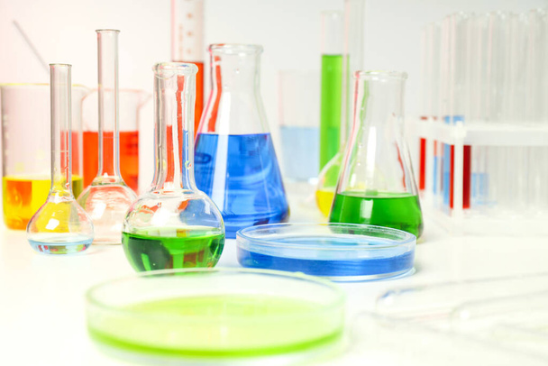 Concept of science and research with laboratory accessories - Foto, afbeelding