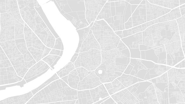 Bílá a světle šedá Surat město plocha vektorové pozadí mapa, silnice a vodní ilustrace. Širokopásmový poměr, digitální plán plochého designu. - Vektor, obrázek
